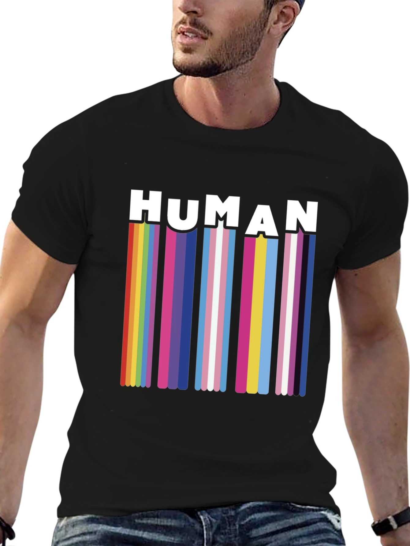 Human Pride Rainbow Stripe T-Shirt
