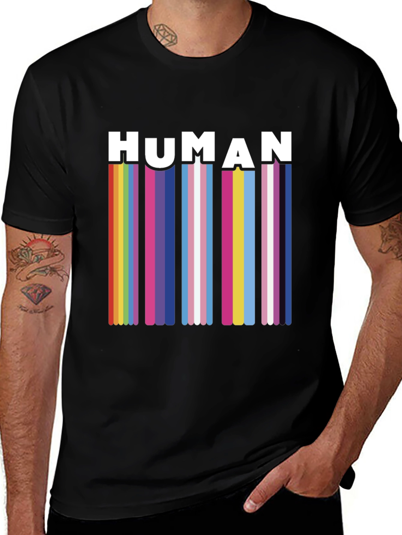 Human Pride Rainbow Stripe T-Shirt
