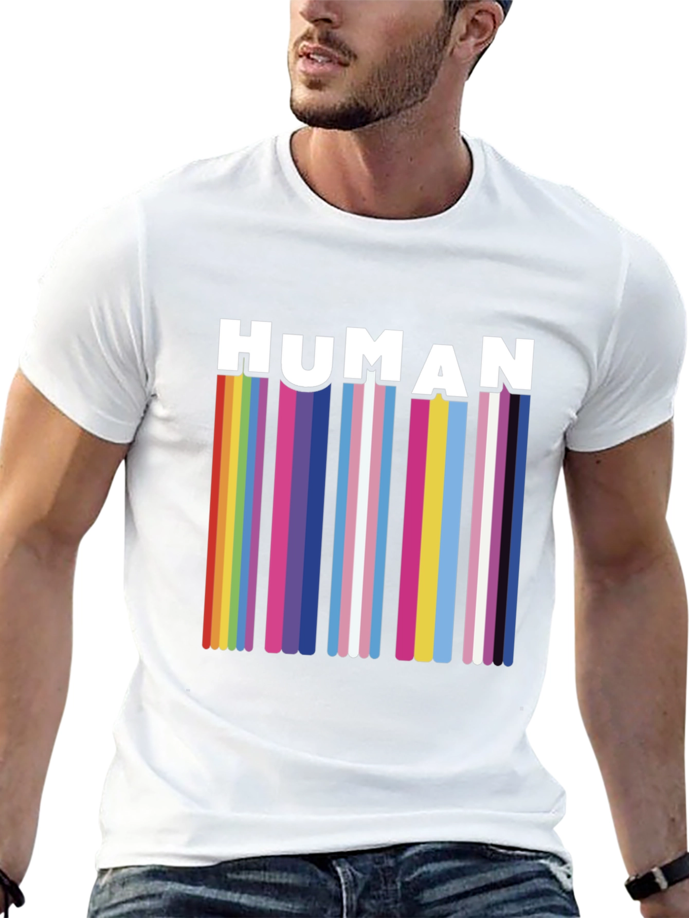 Human Pride Rainbow Stripe T-Shirt