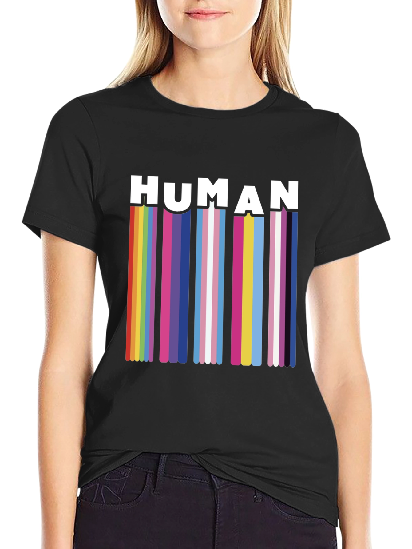 Human Pride Rainbow Stripe T-Shirt