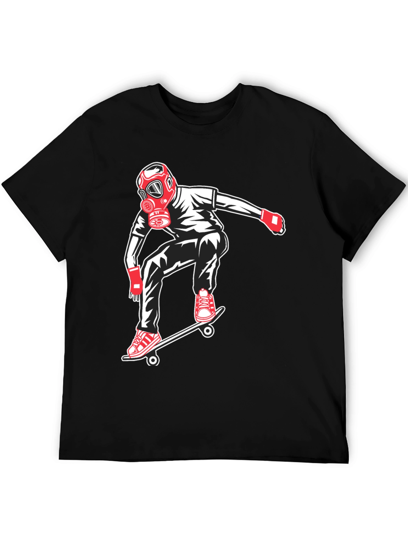 Skateboarder with Gas Mask Graphic Tee