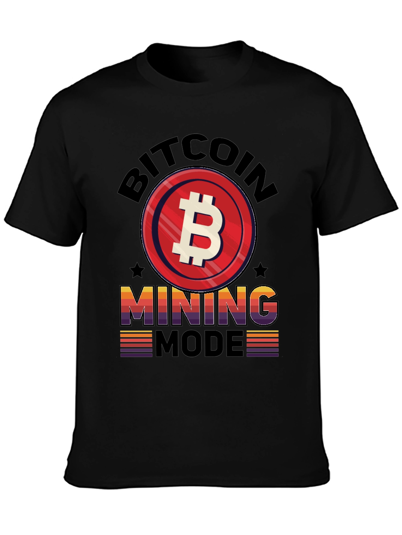 Bitcoin Mining Mode Graphic Tee - Black
