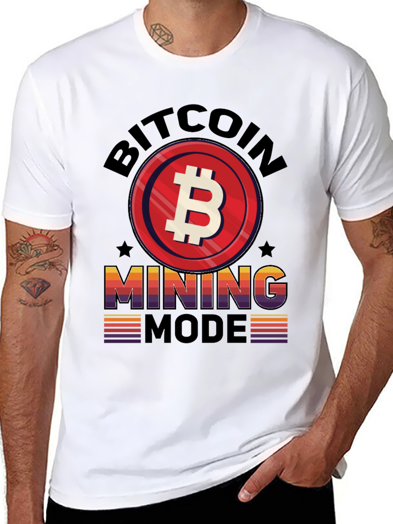 Bitcoin Mining Mode Graphic Tee - Black