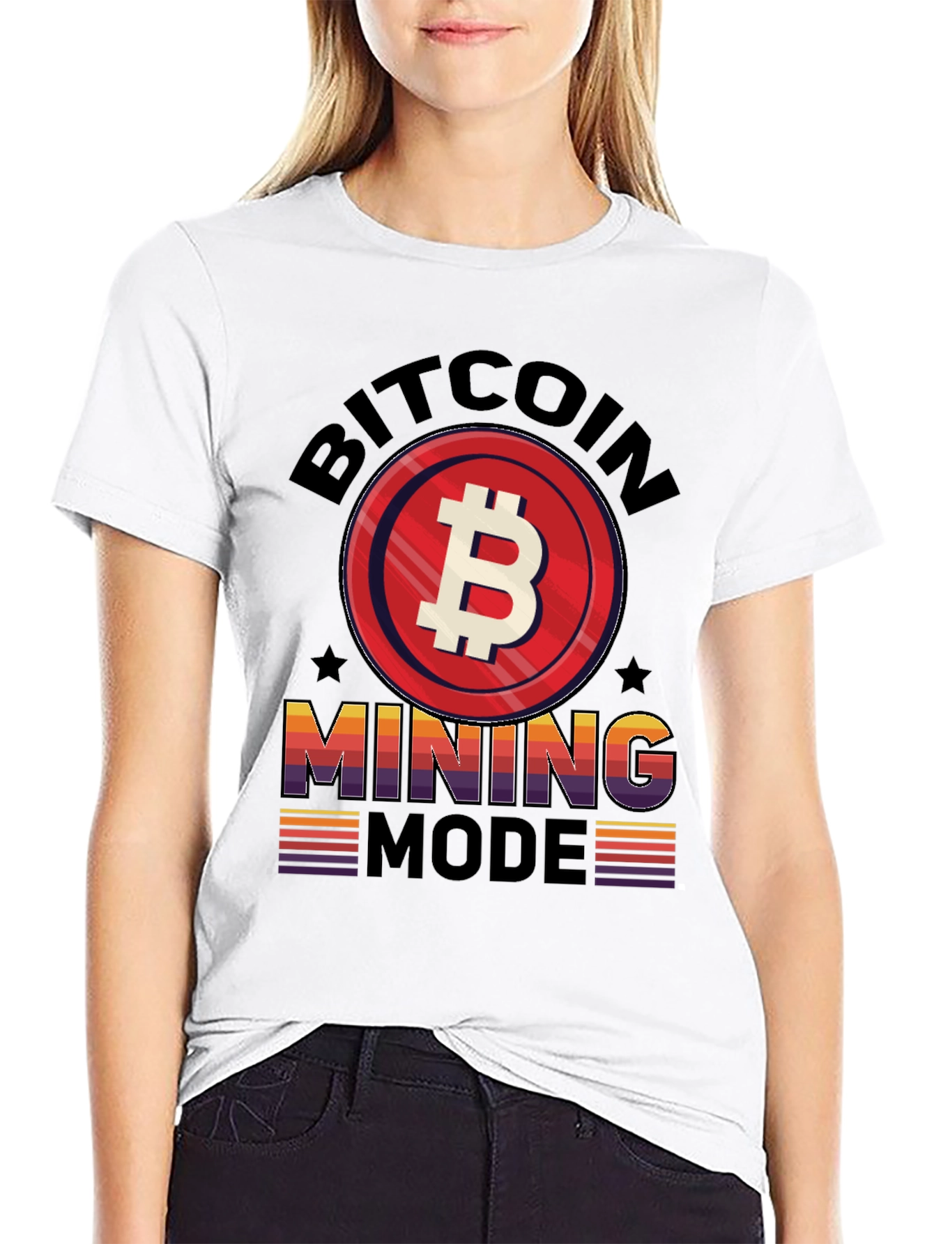 Bitcoin Mining Mode Graphic Tee - Black