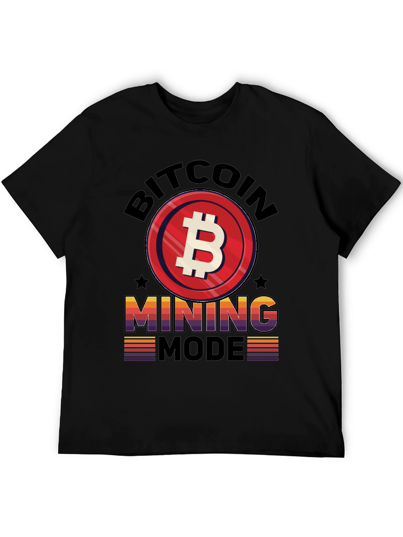 Bitcoin Mining Mode Graphic Tee - Black
