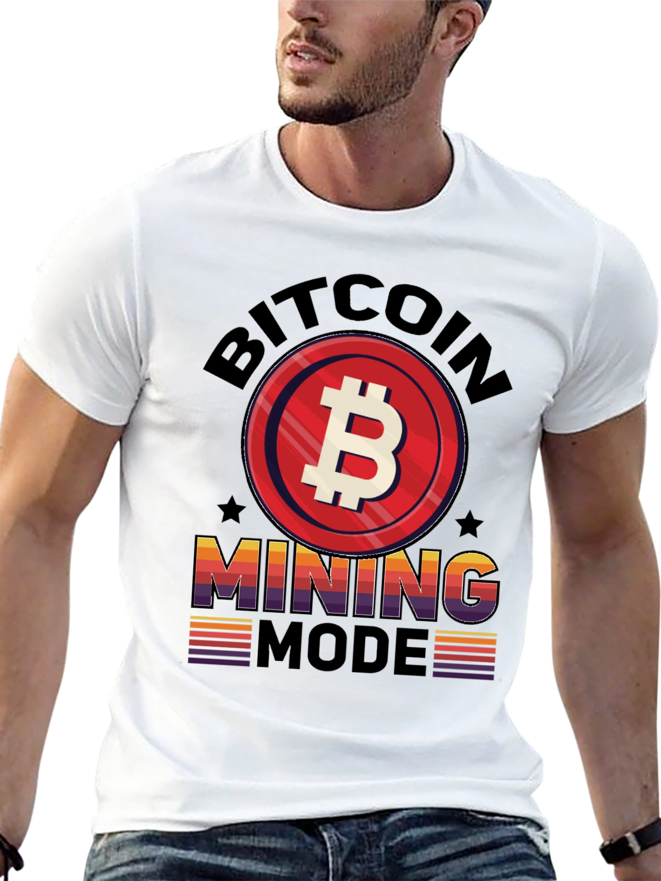 Bitcoin Mining Mode Graphic Tee - Black