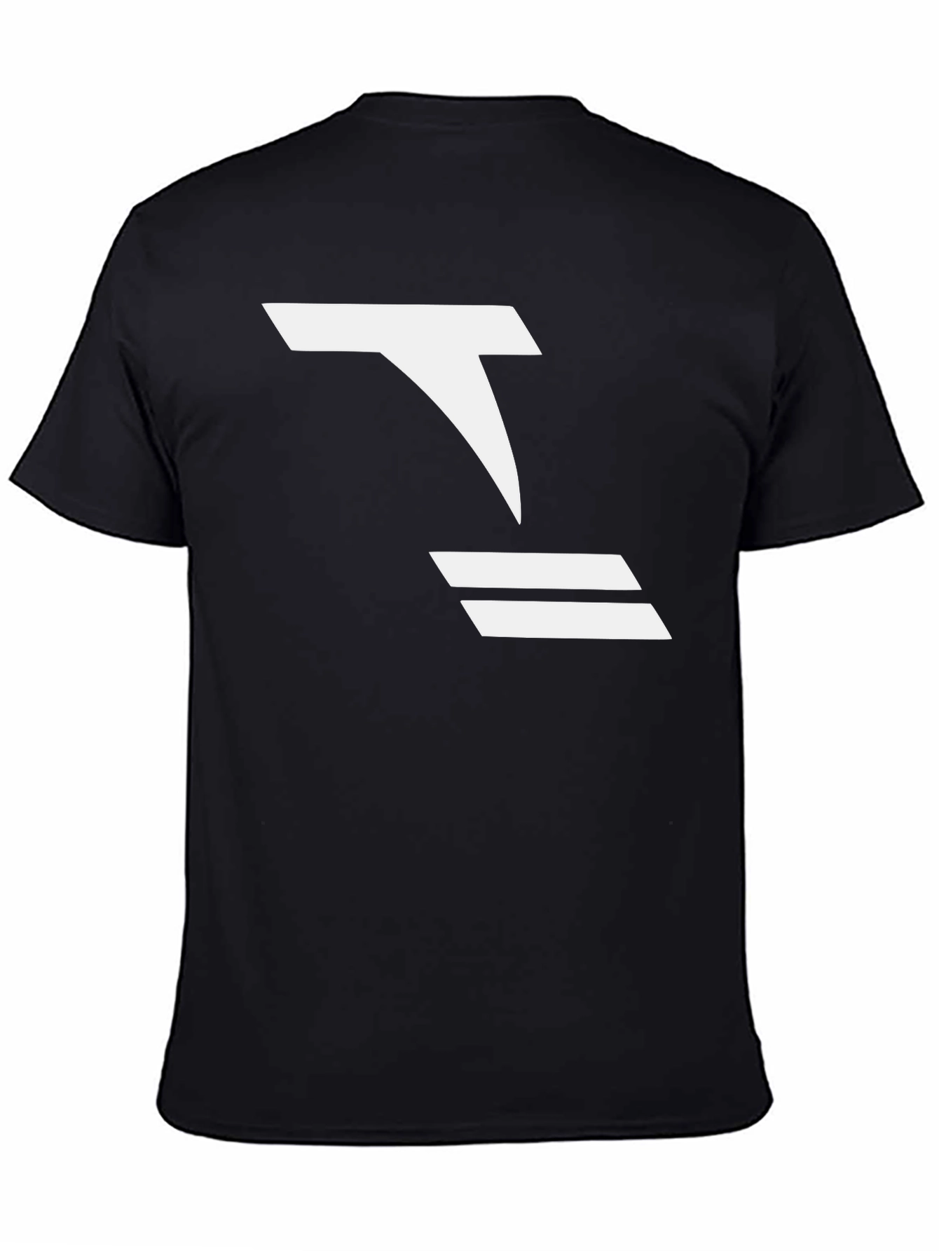 Modern Black T-Shirt with Abstract White Graphic