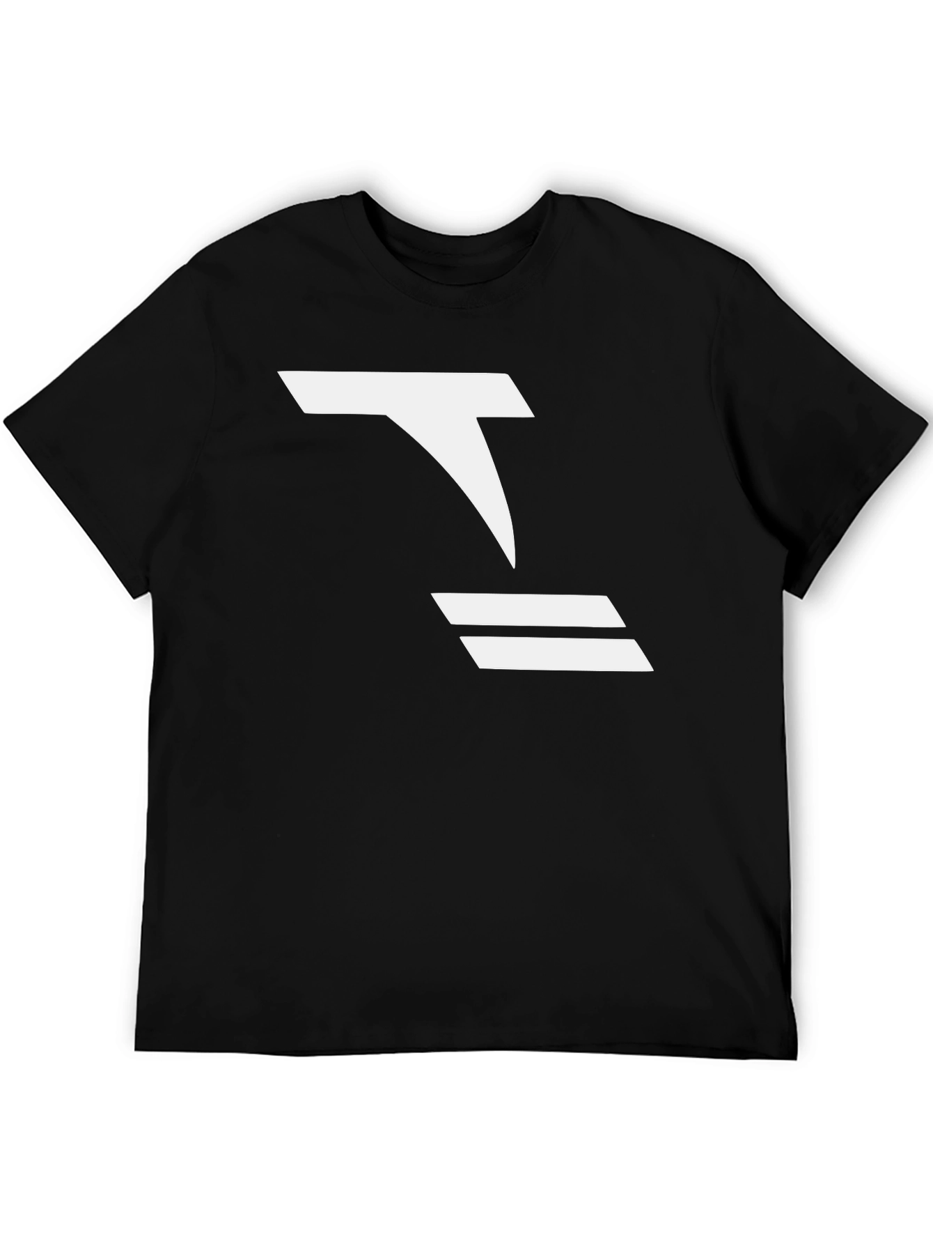 Modern Black T-Shirt with Abstract White Graphic