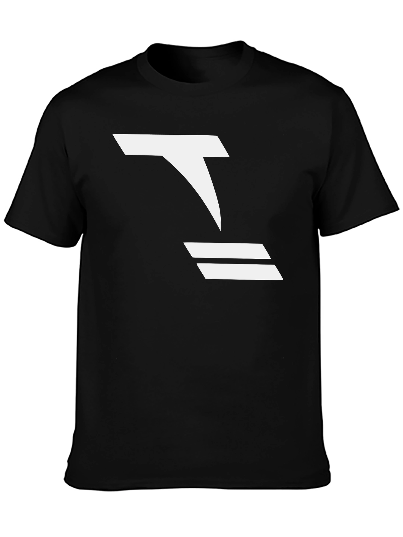Modern Black T-Shirt with Abstract White Graphic