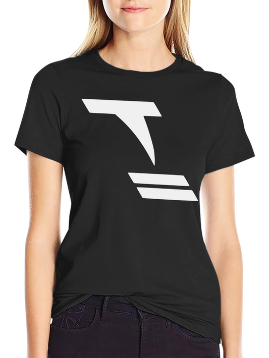 Modern Black T-Shirt with Abstract White Graphic