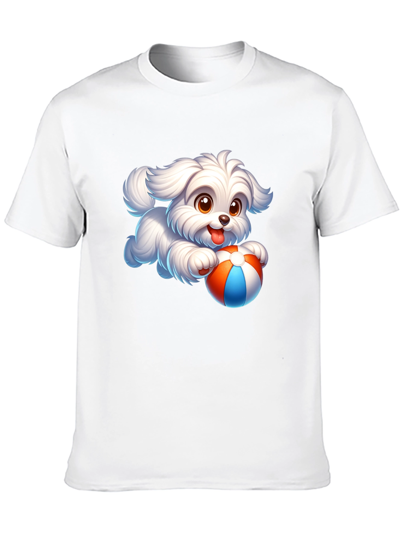 Dog Cartoon Graphic Tee - Black Cotton Blend T-Shirt
