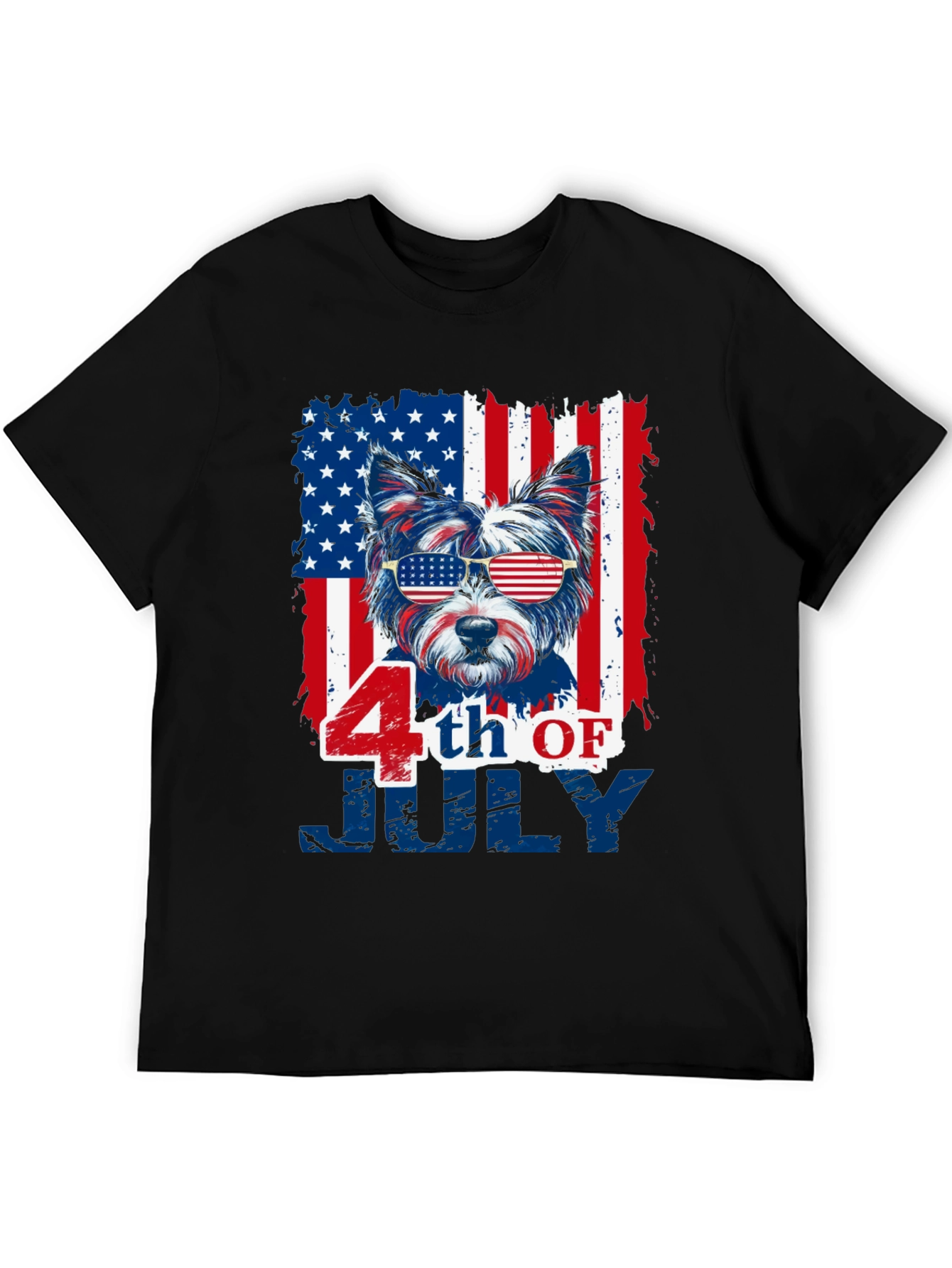 Patriotic Dog 4th of July Graphic T-Shirt