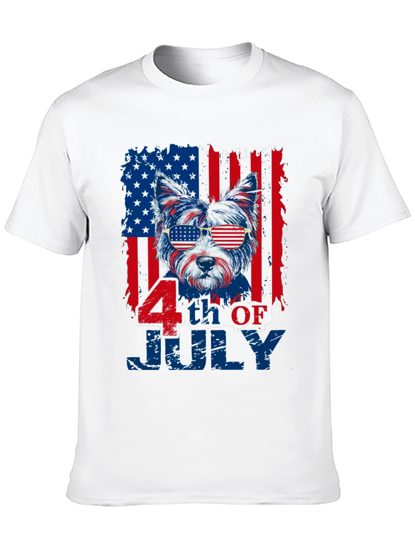 Patriotic Dog 4th of July Graphic T-Shirt