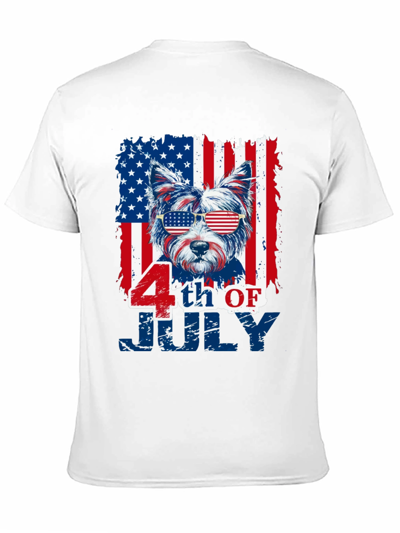 Patriotic Dog 4th of July Graphic T-Shirt