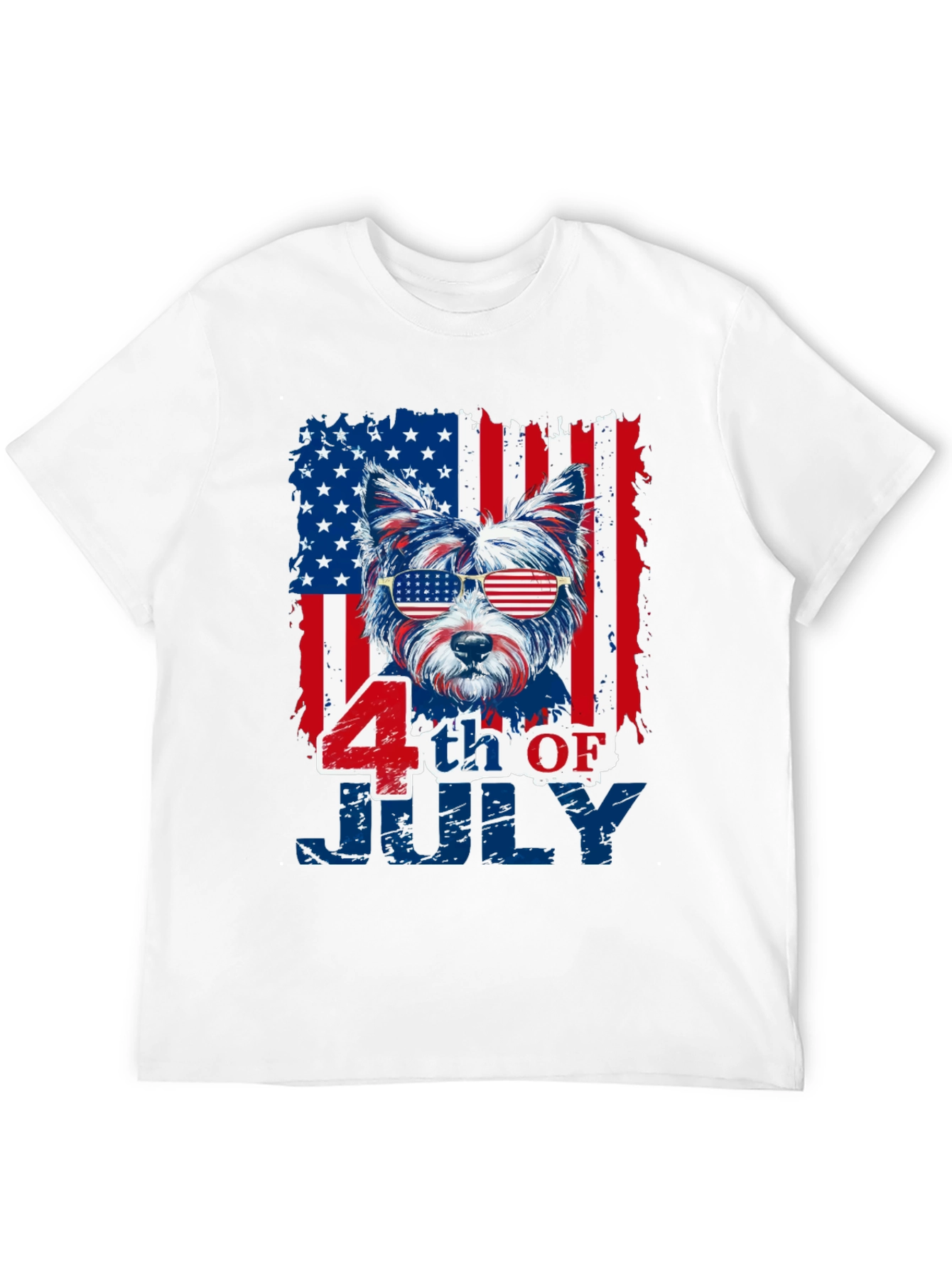 Patriotic Dog 4th of July Graphic T-Shirt