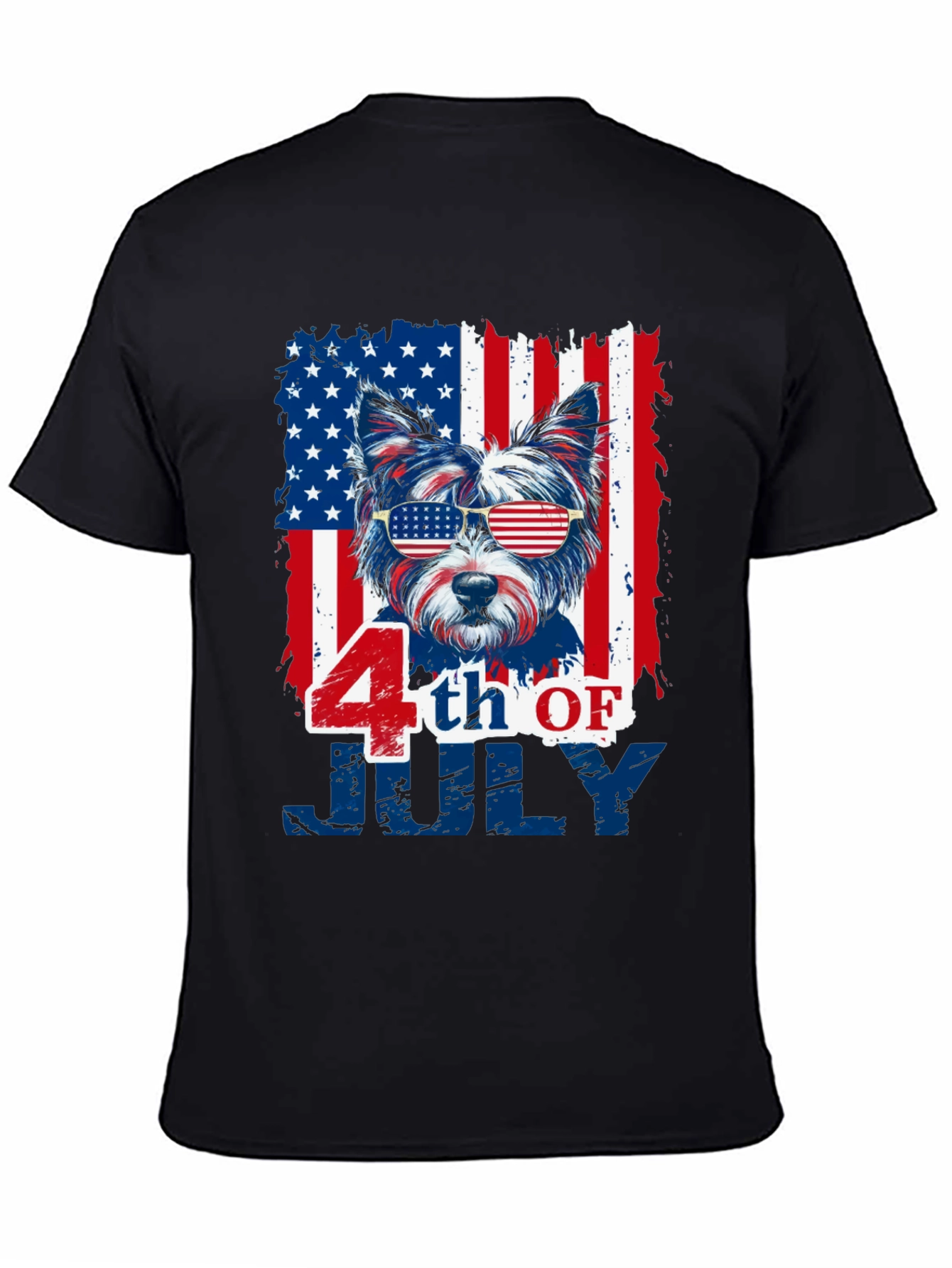 Patriotic Dog 4th of July Graphic T-Shirt
