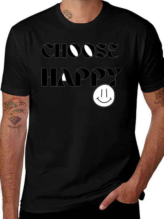 Choose Happy Graphic Tee - Soft Cotton Comfort