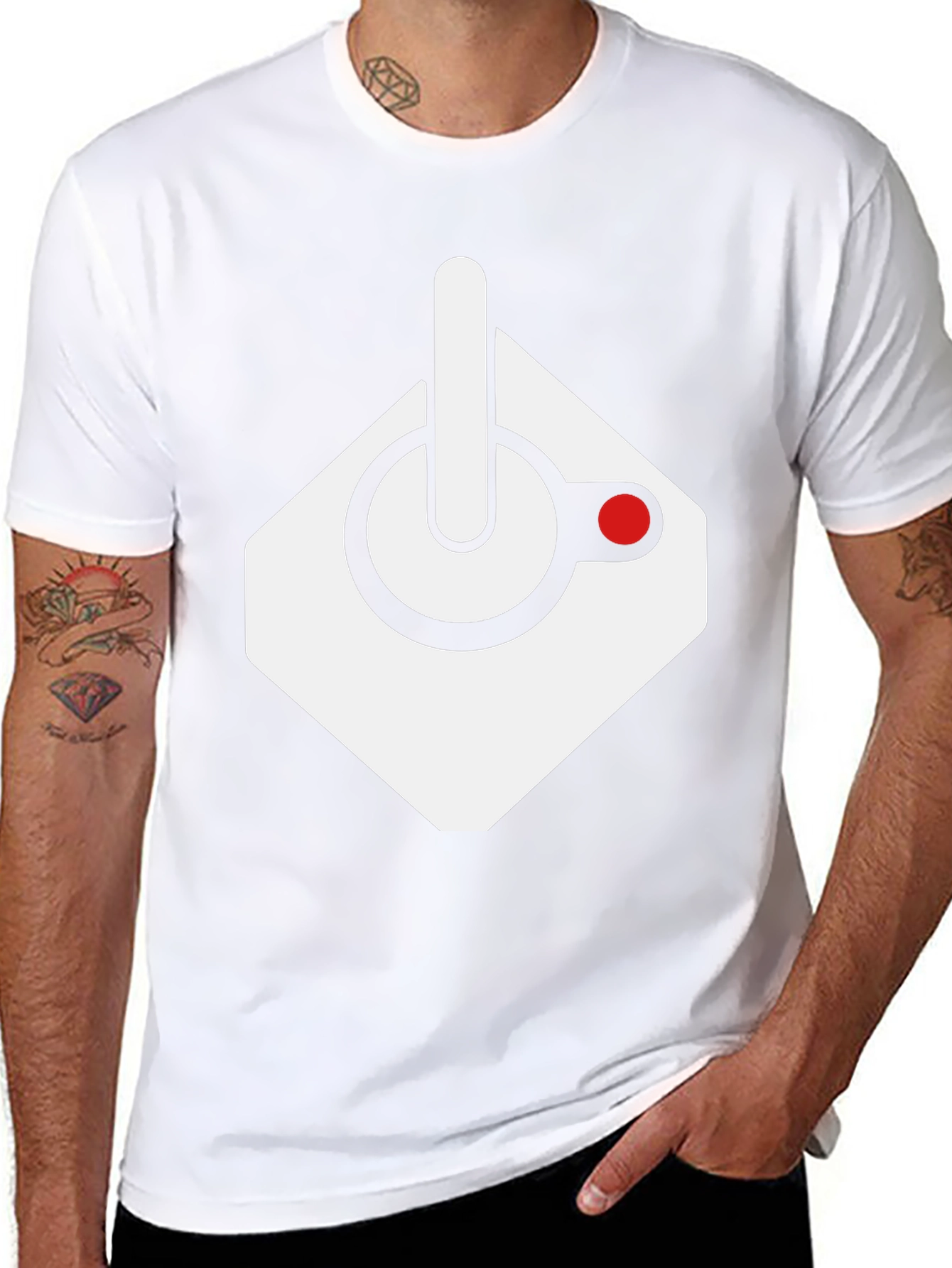 Retro Gaming Console Joystick Graphic Tee - Black
