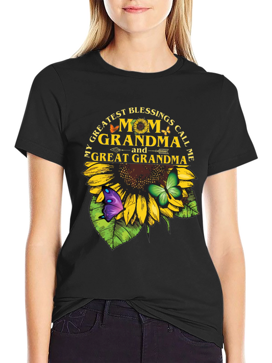 Mom Grandma Great Grandma Sunflower T-Shirt
