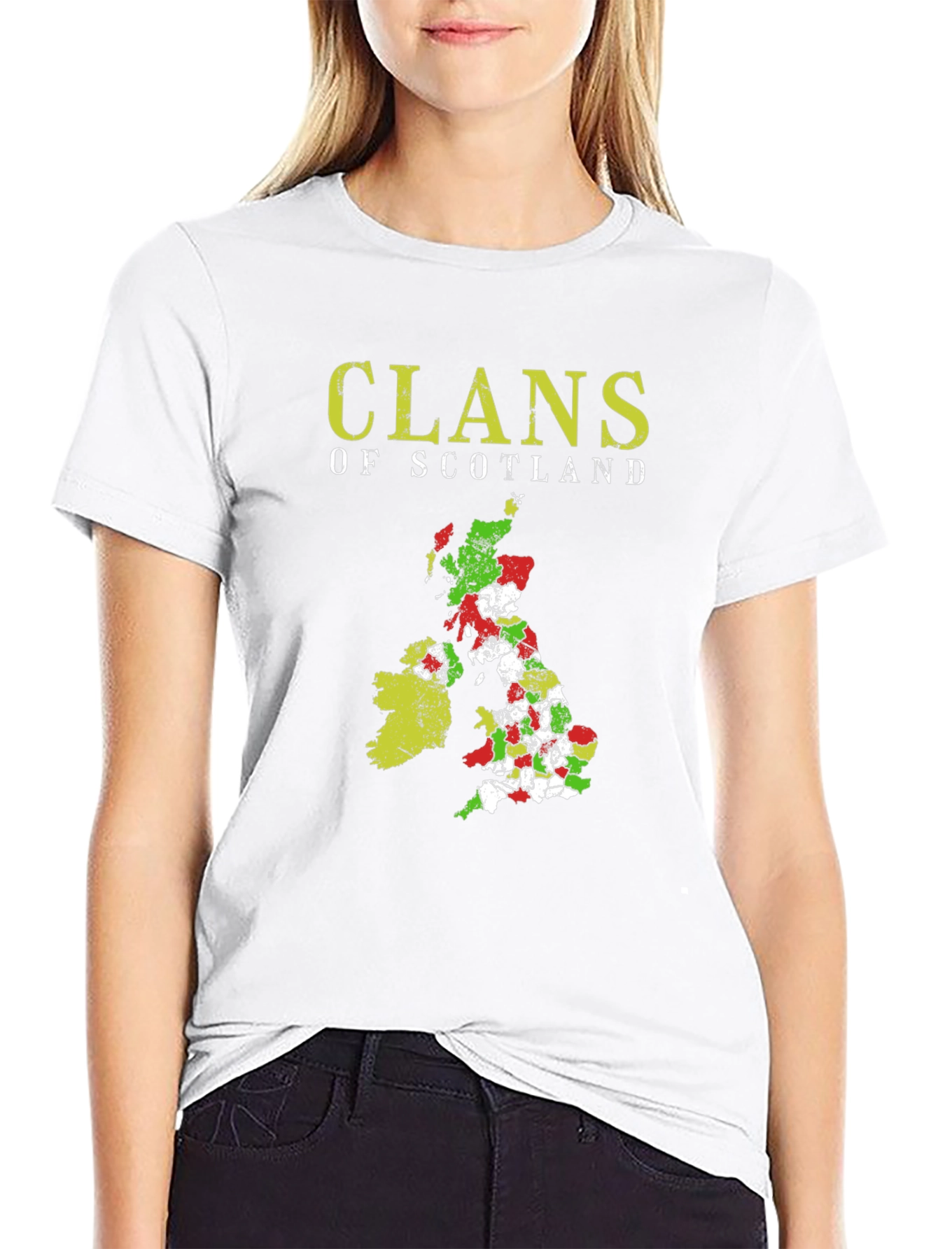 Clans of Scotland T-Shirt Black Cotton