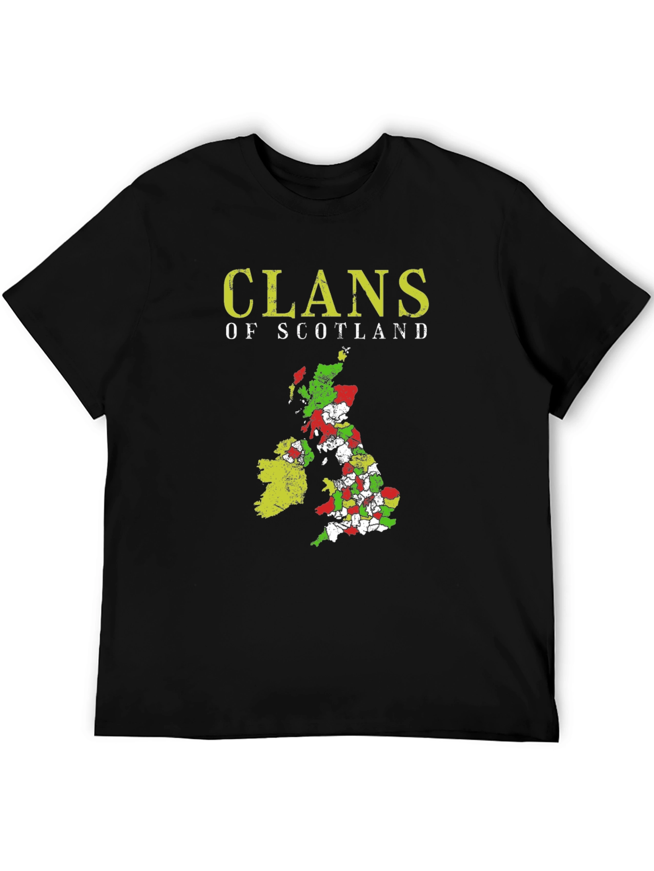 Clans of Scotland T-Shirt Black Cotton