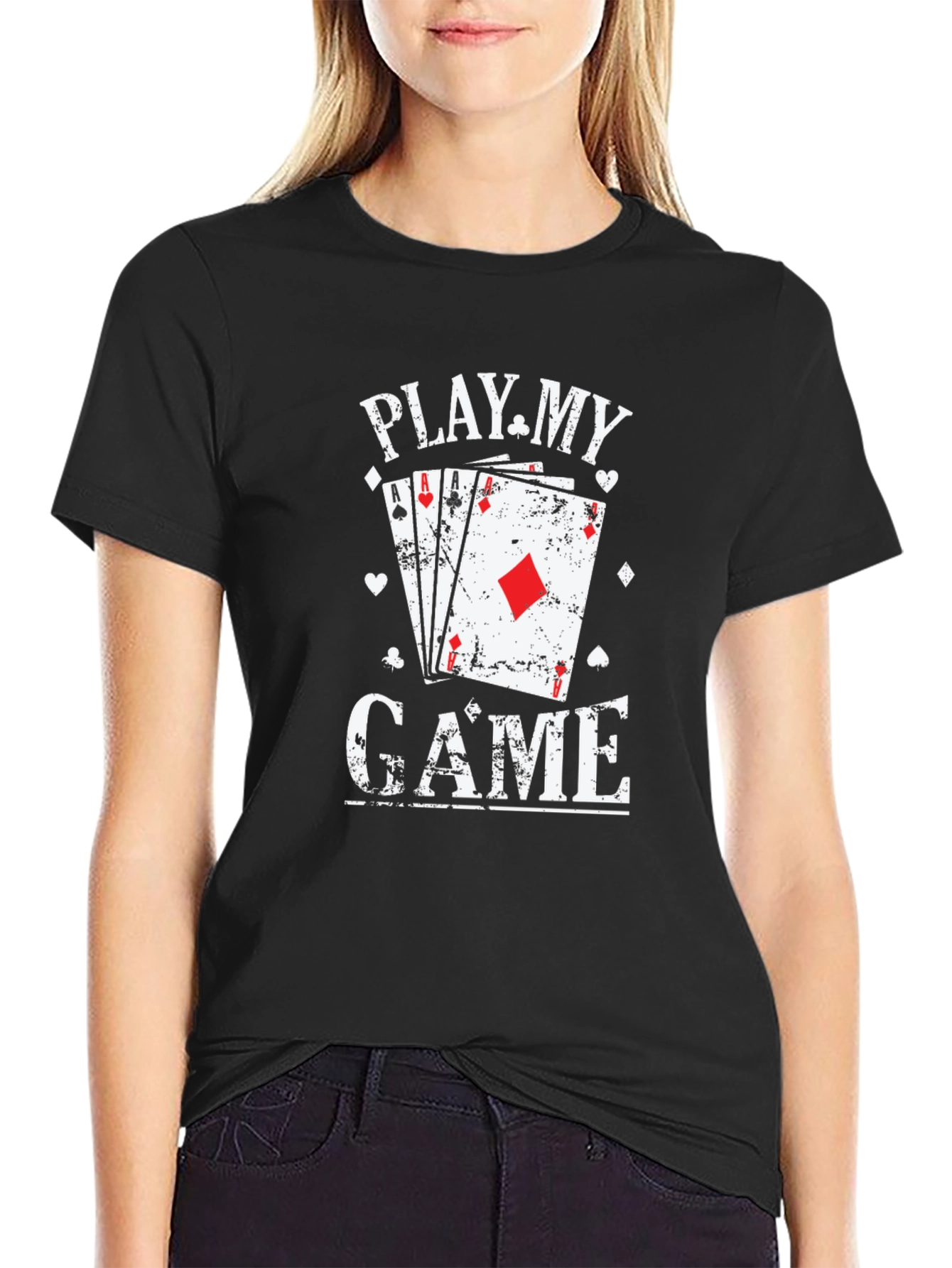 Play My Game Graphic Print Crew Neck T-Shirt