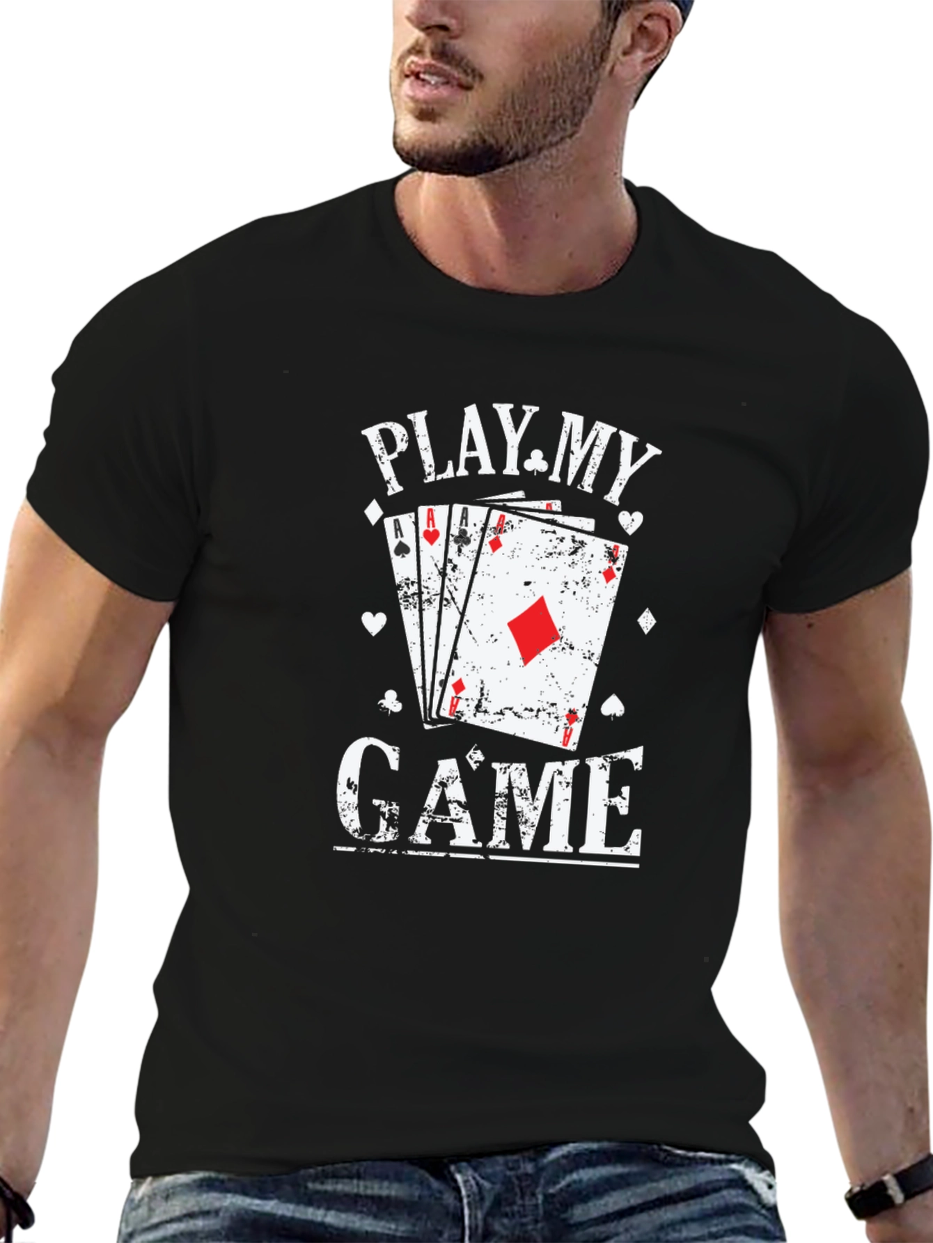 Play My Game Graphic Print Crew Neck T-Shirt