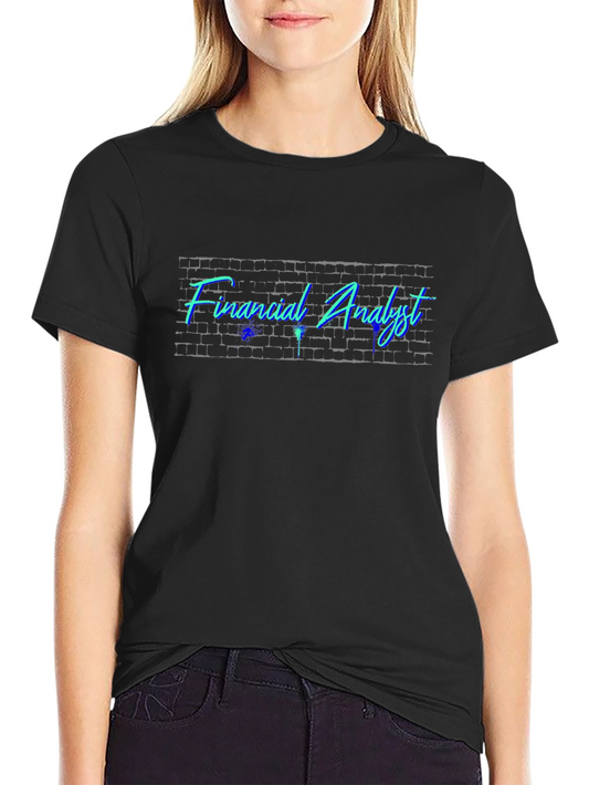 Financial Analyst Graphic Tee - Black Crew Neck