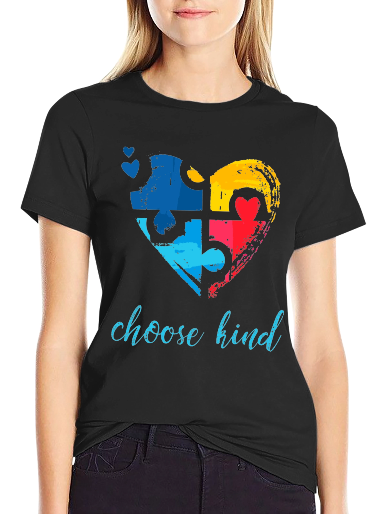 Choose Kind Autism Awareness Puzzle Heart T-Shirt