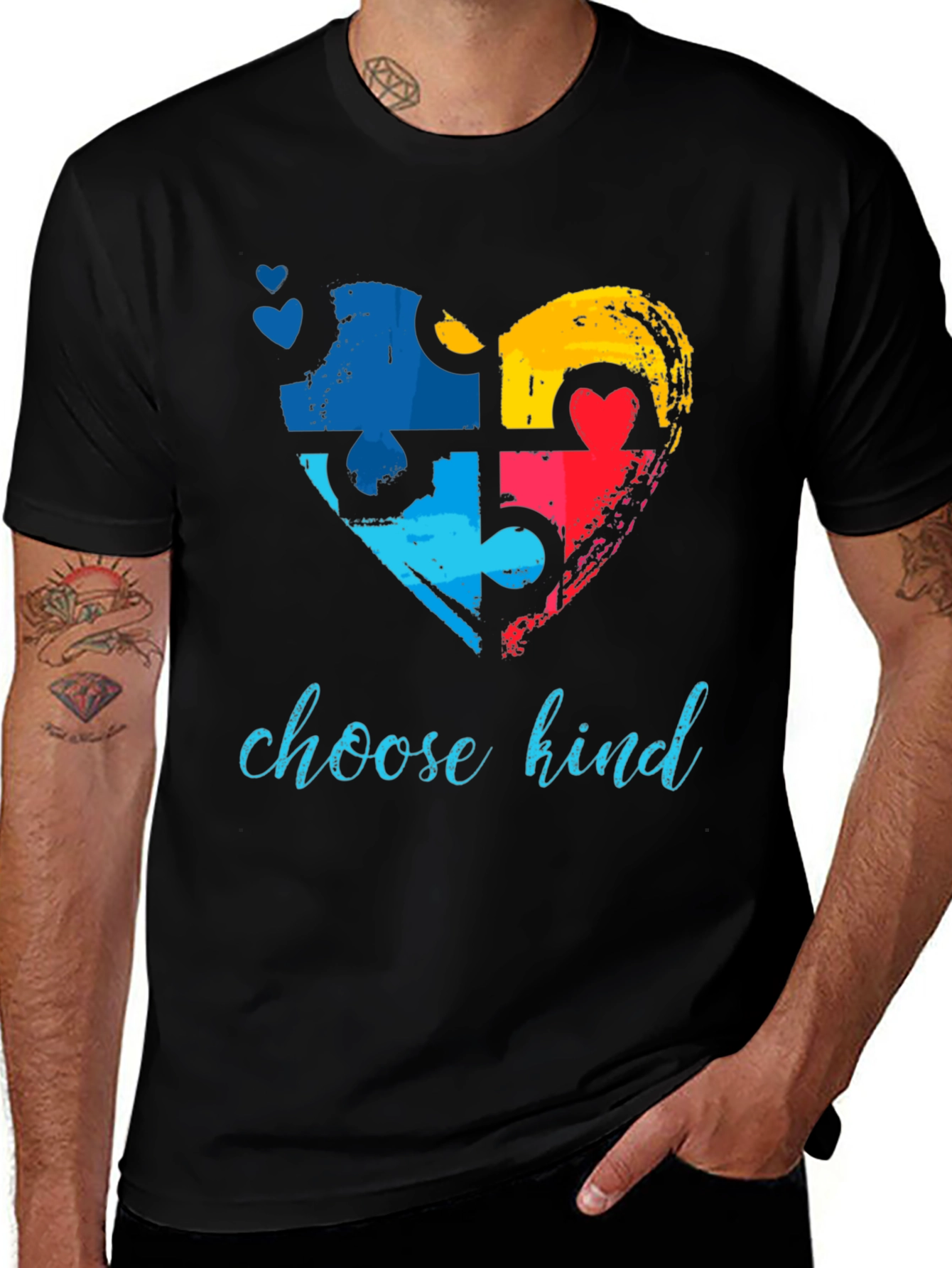 Choose Kind Autism Awareness Puzzle Heart T-Shirt