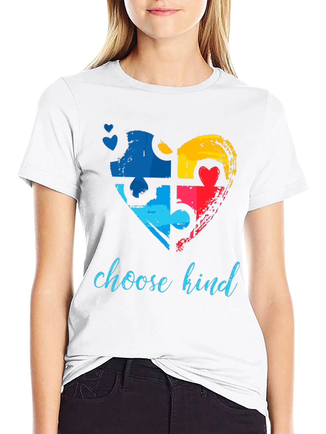 Choose Kind Autism Awareness Puzzle Heart T-Shirt