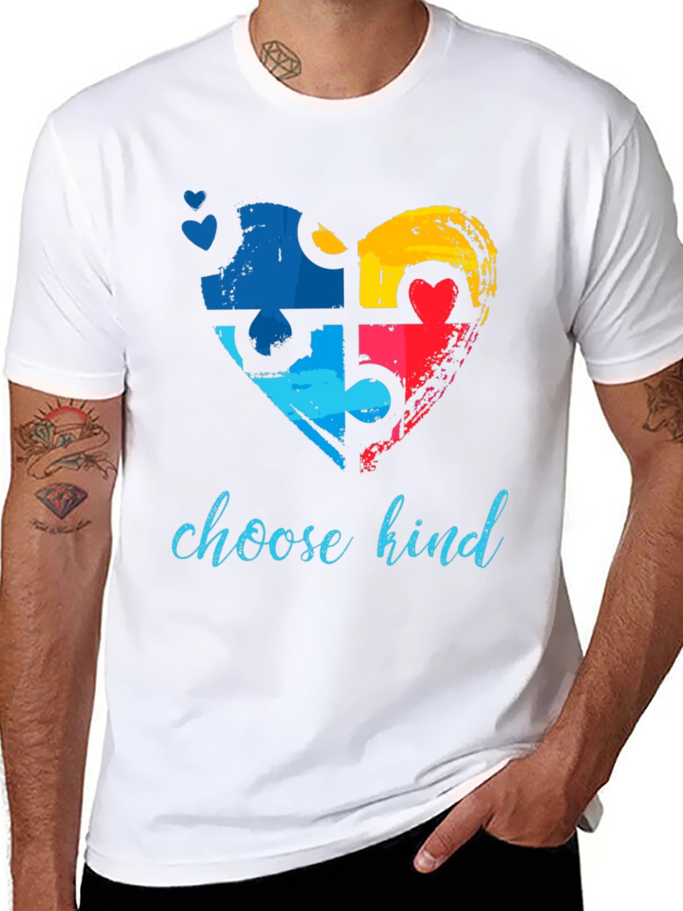Choose Kind Autism Awareness Puzzle Heart T-Shirt