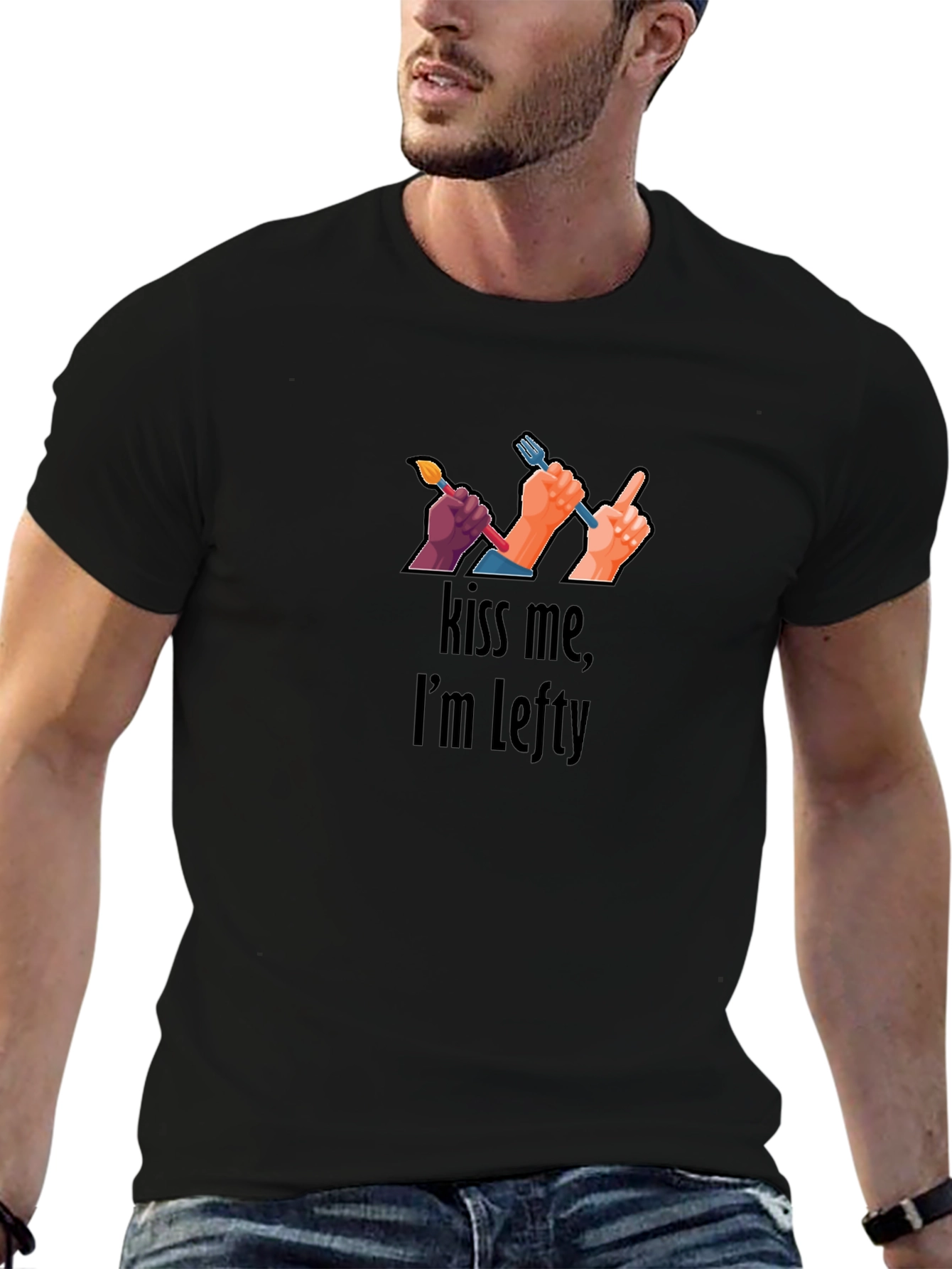 Kiss Me Im Lefty T-Shirt Left Handed Tee