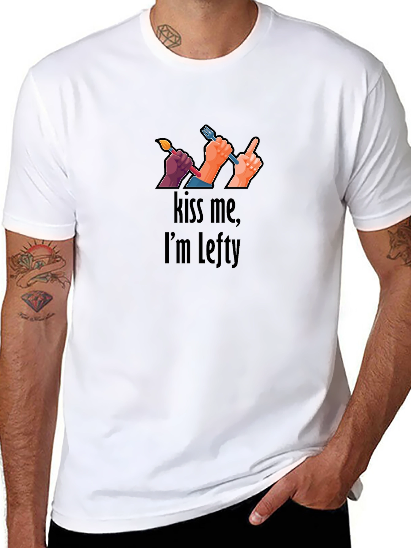 Kiss Me Im Lefty T-Shirt Left Handed Tee