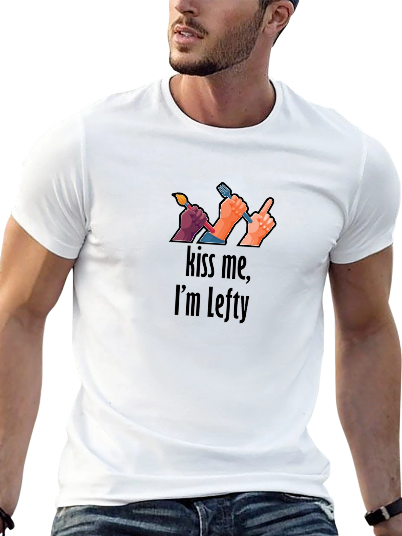 Kiss Me Im Lefty T-Shirt Left Handed Tee