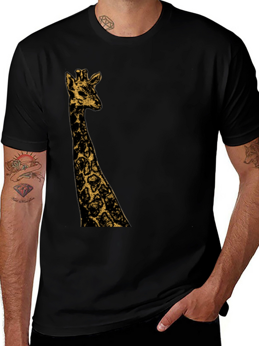Giraffe Graphic Print Black T-Shirt