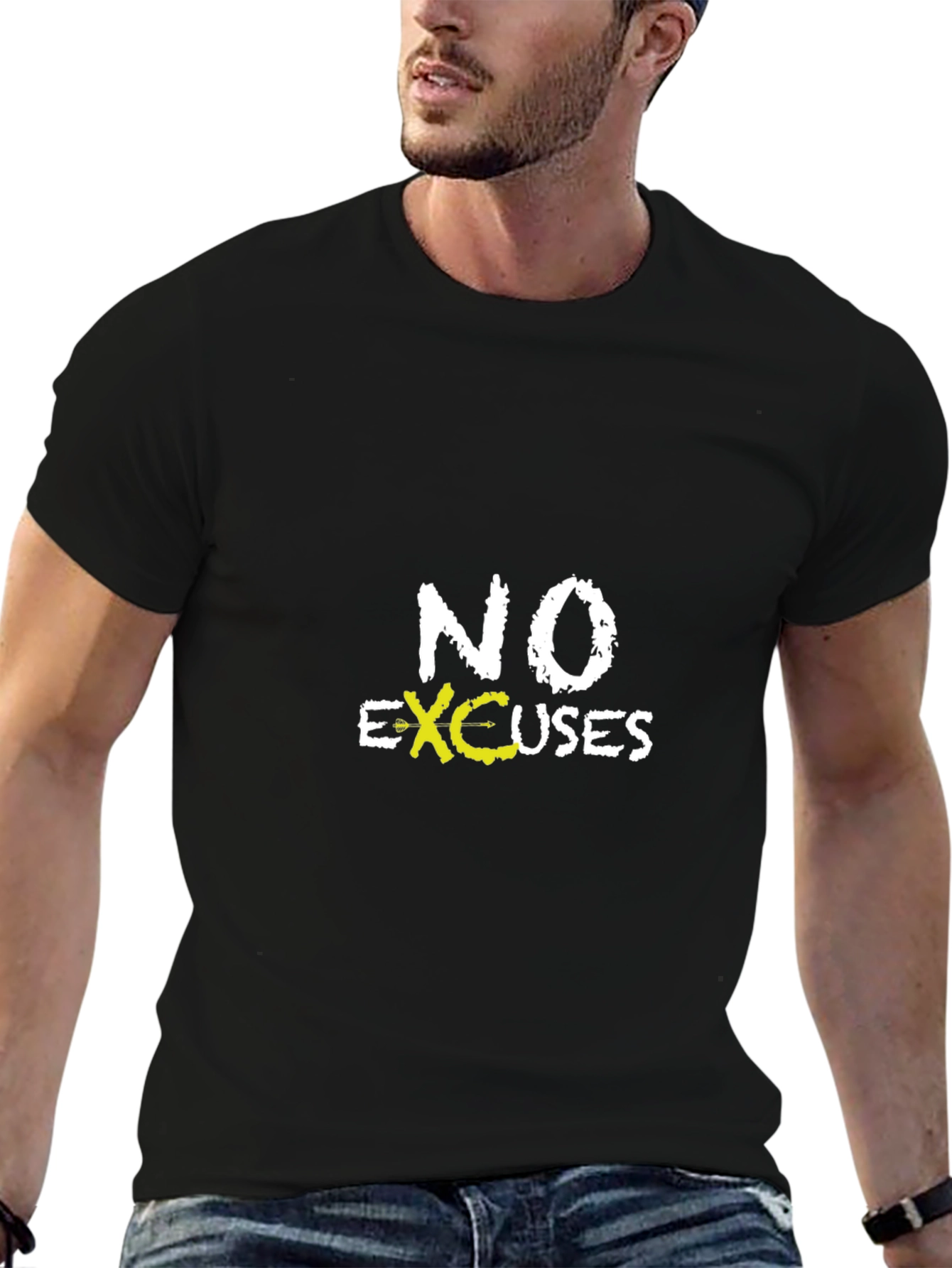 No Excuses Black Graphic T-Shirt