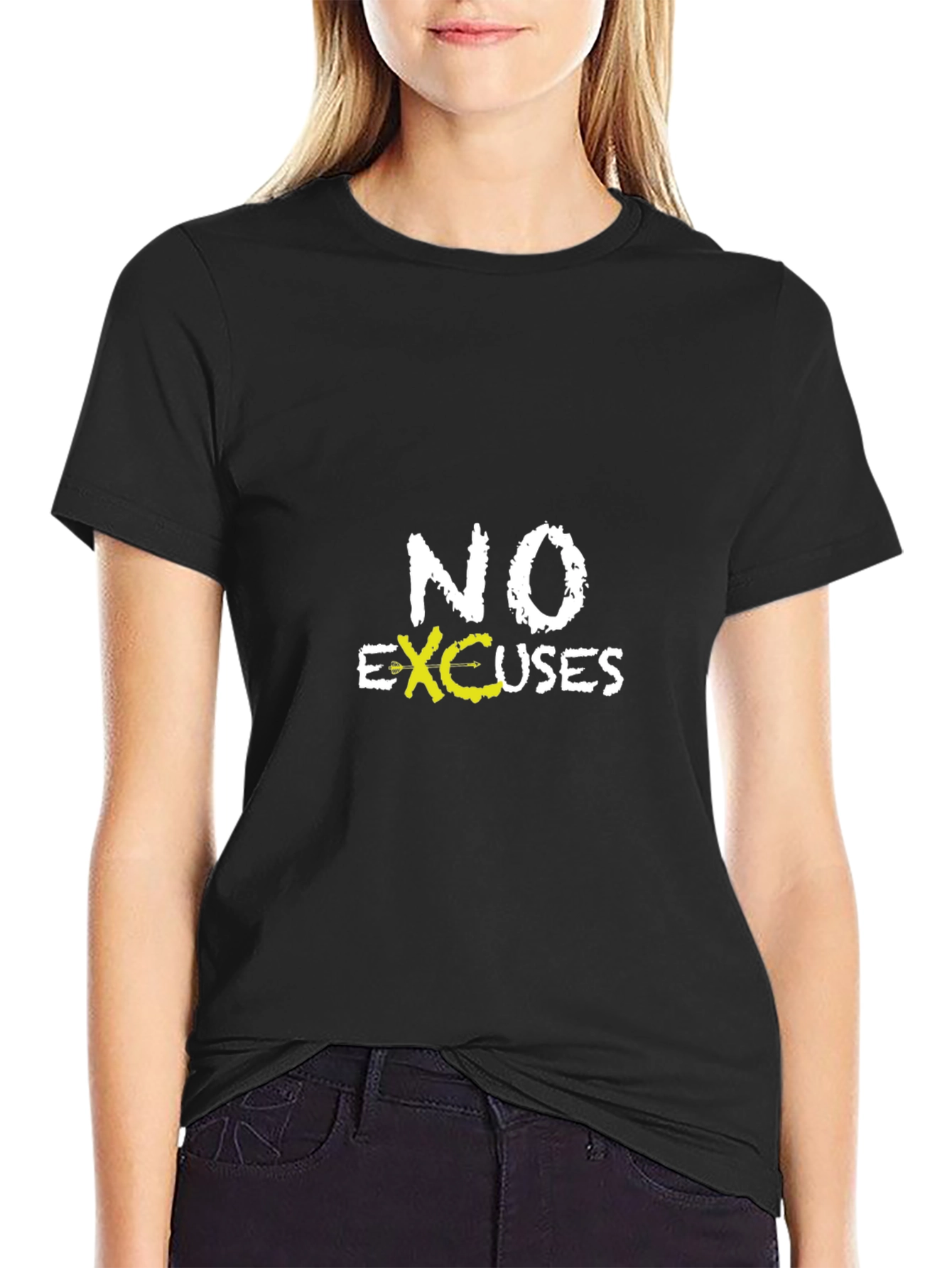 No Excuses Black Graphic T-Shirt