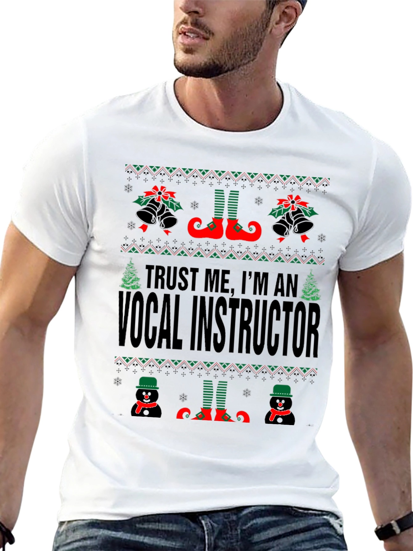 Vocal Instructor Ugly Christmas Sweater T-Shirt