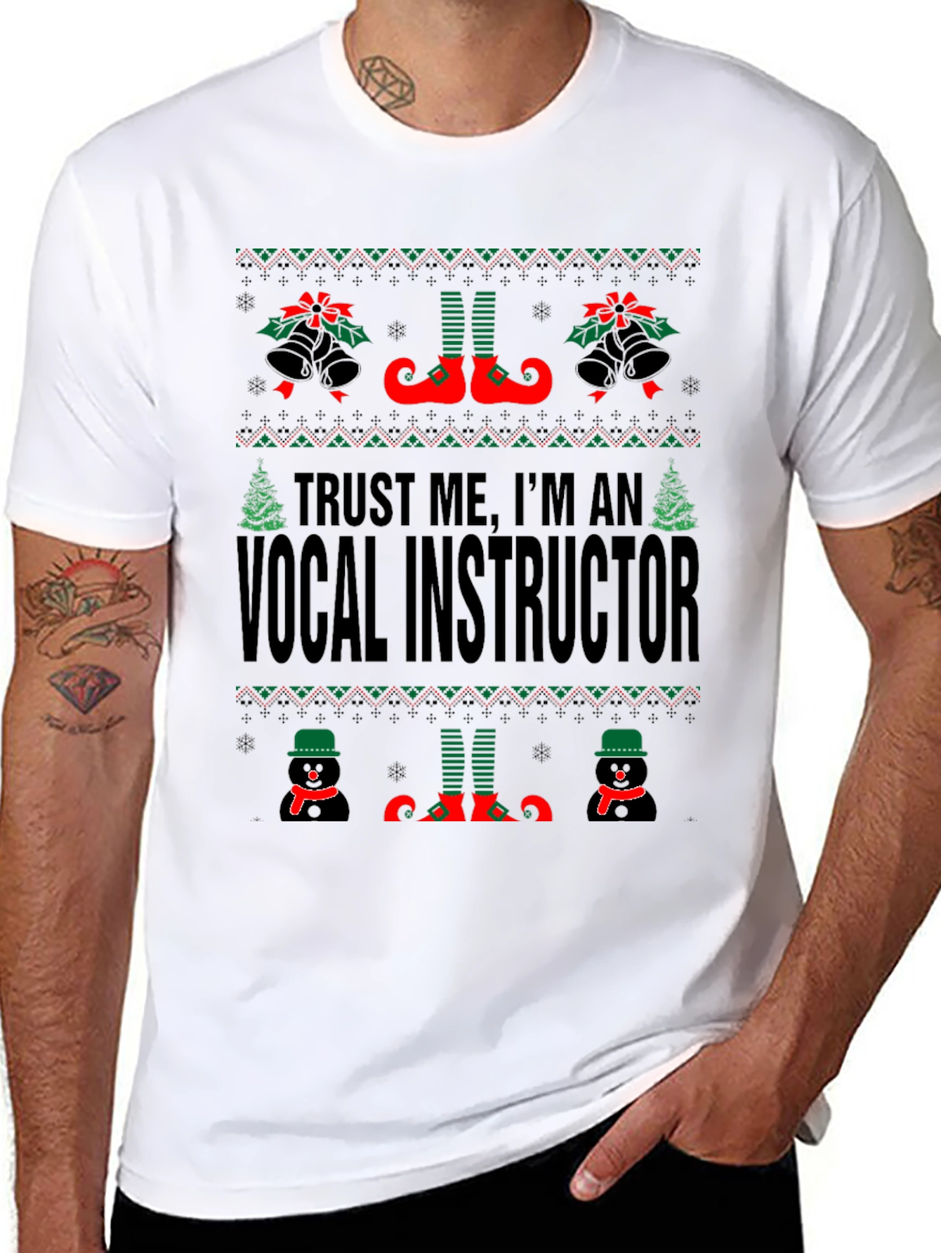 Vocal Instructor Ugly Christmas Sweater T-Shirt