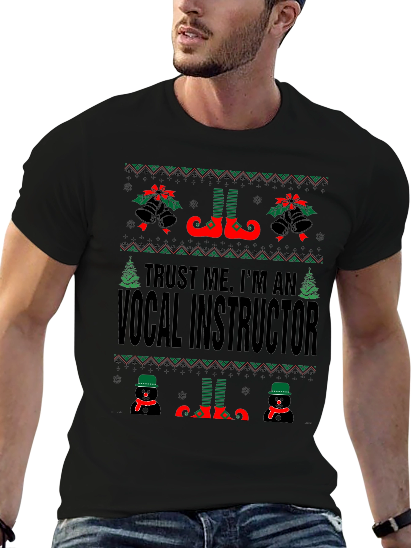 Vocal Instructor Ugly Christmas Sweater T-Shirt