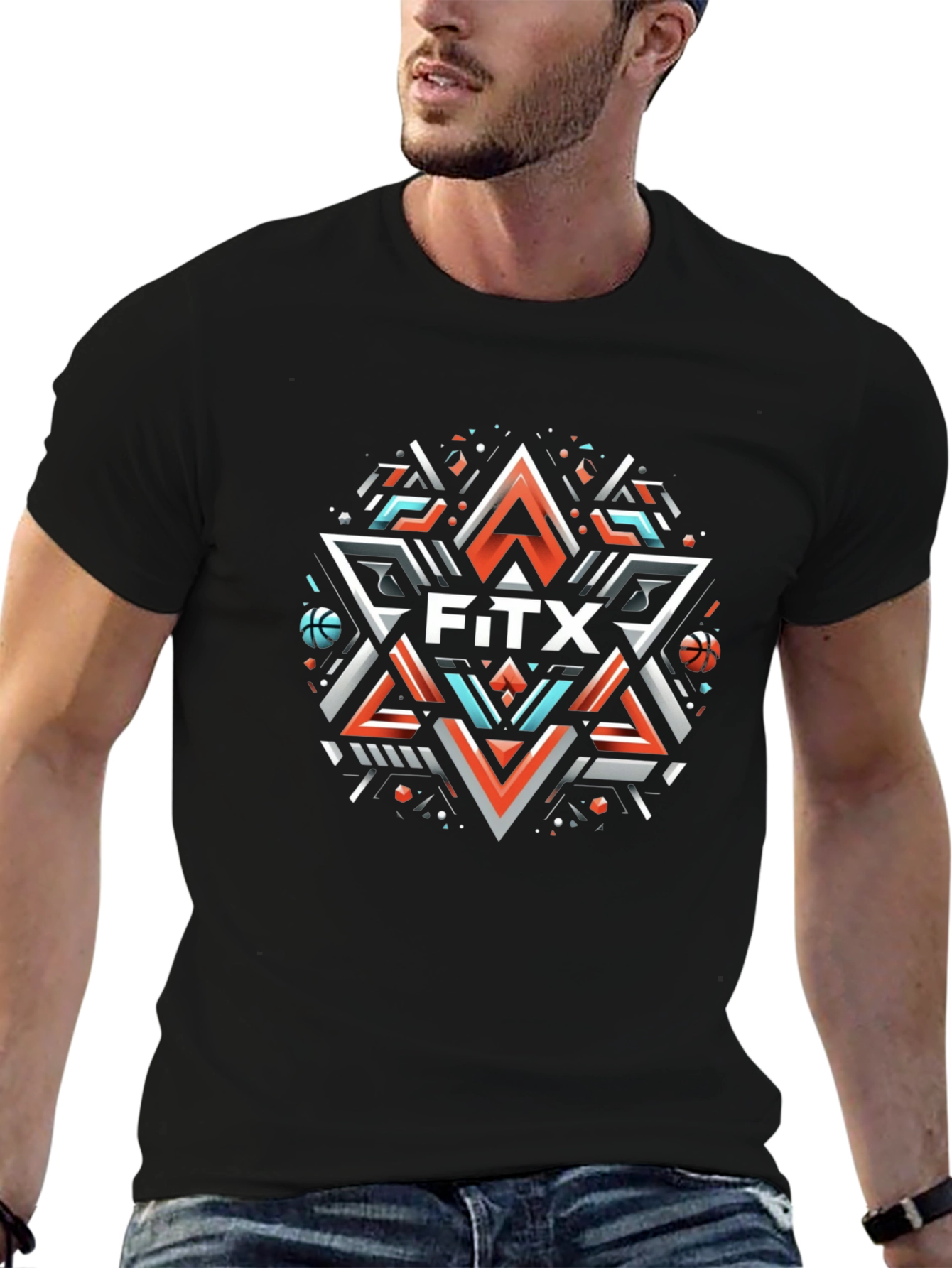 Geometric FITX Graphic Tee - Modern Streetwear