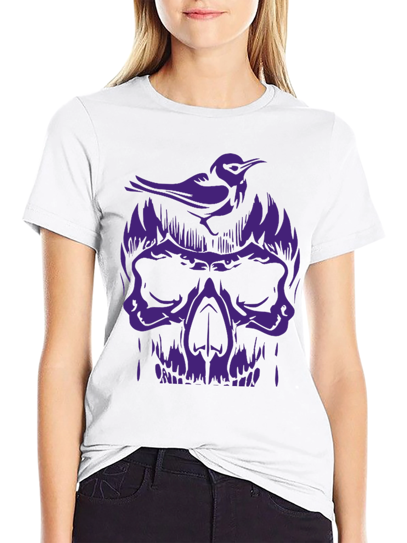 Skull & Bird Graphic Tee - Mens Black T-Shirt