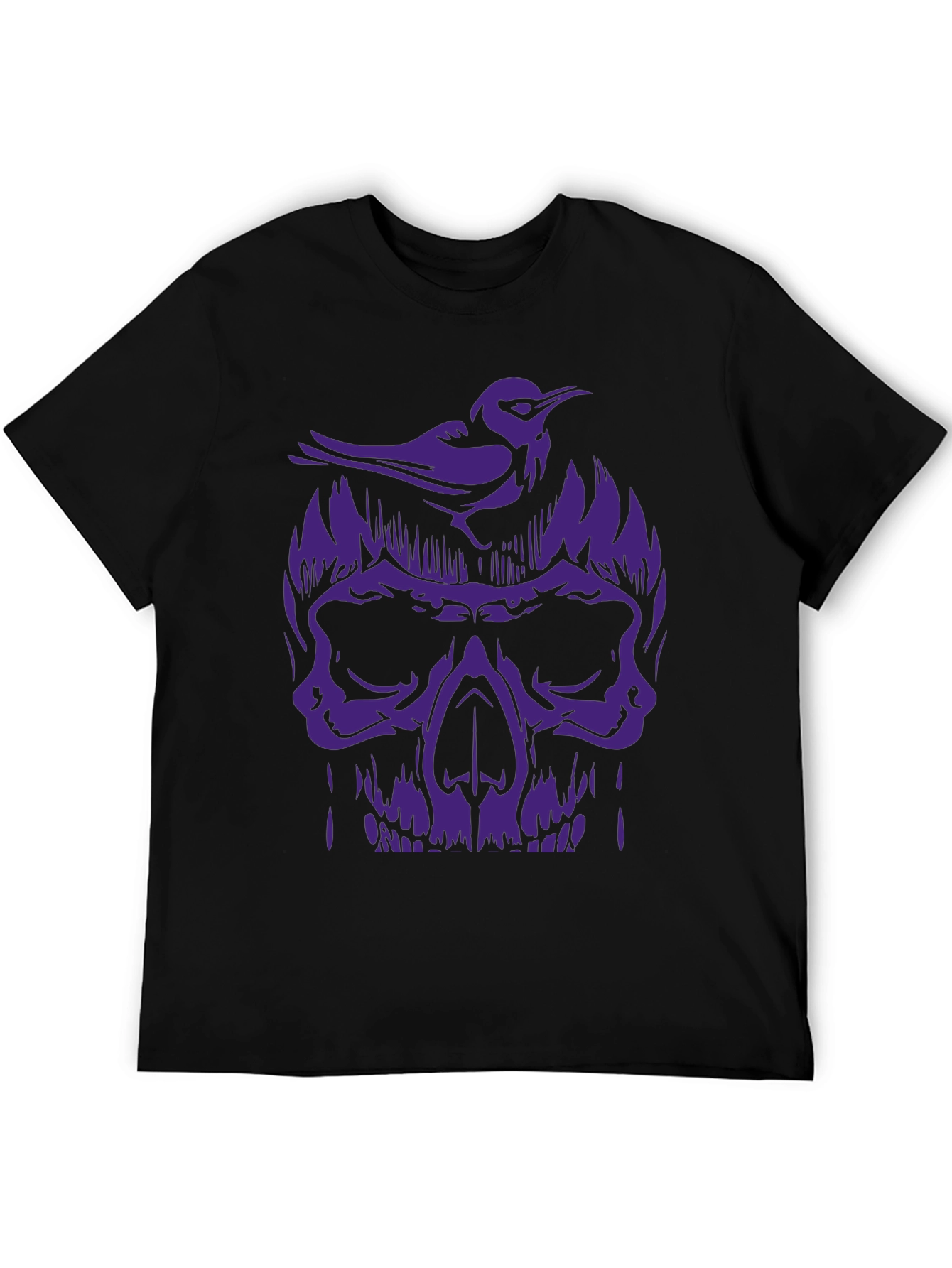 Skull & Bird Graphic Tee - Mens Black T-Shirt