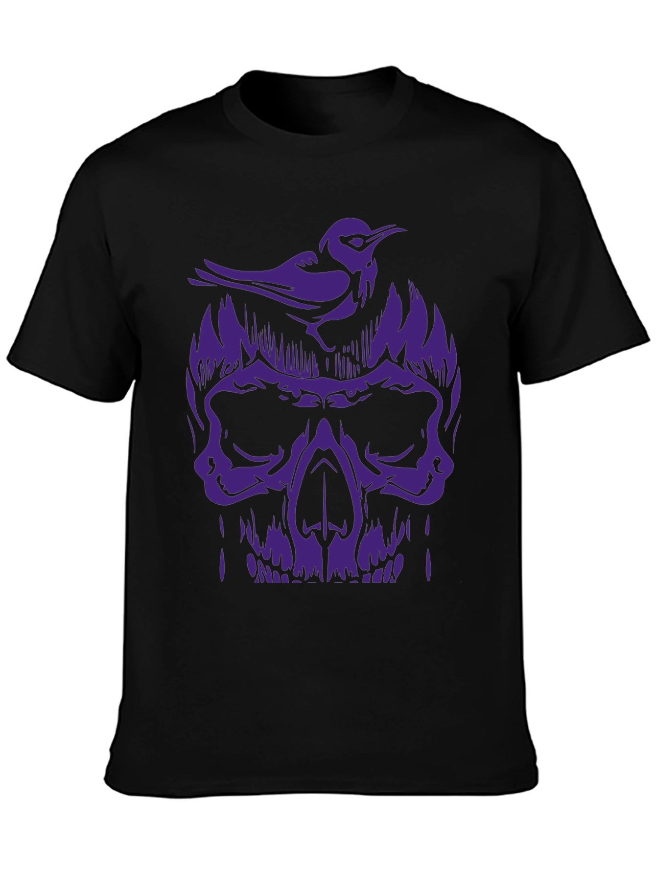 Skull & Bird Graphic Tee - Mens Black T-Shirt