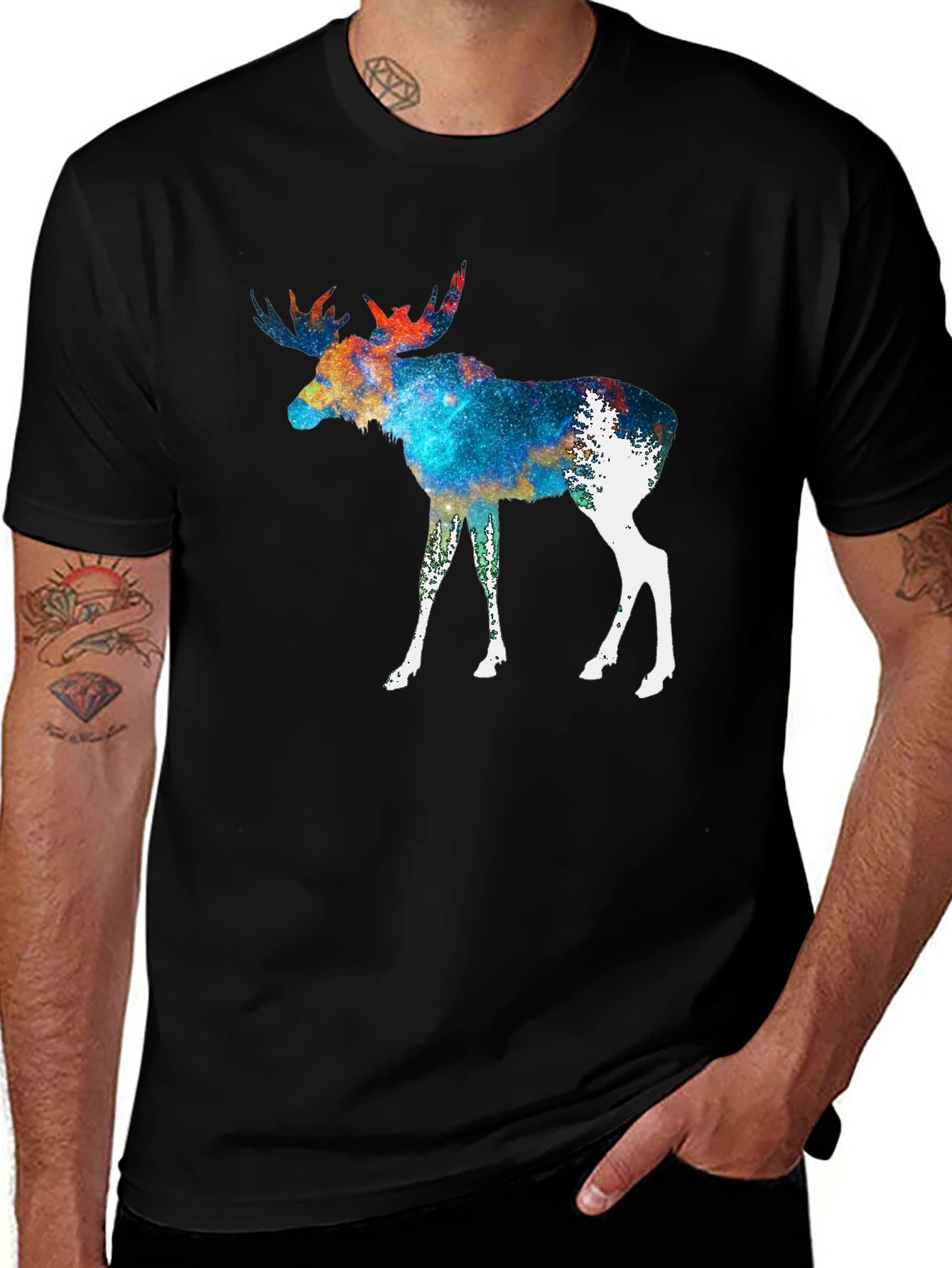 Cosmic Moose Graphic Tee - Unique Mens Shirt