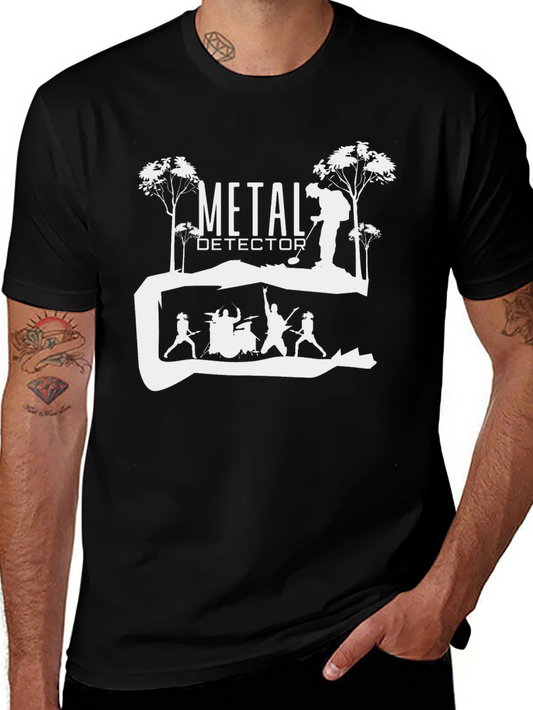 Metal Detector Rock Band T-Shirt - Black Cotton Tee