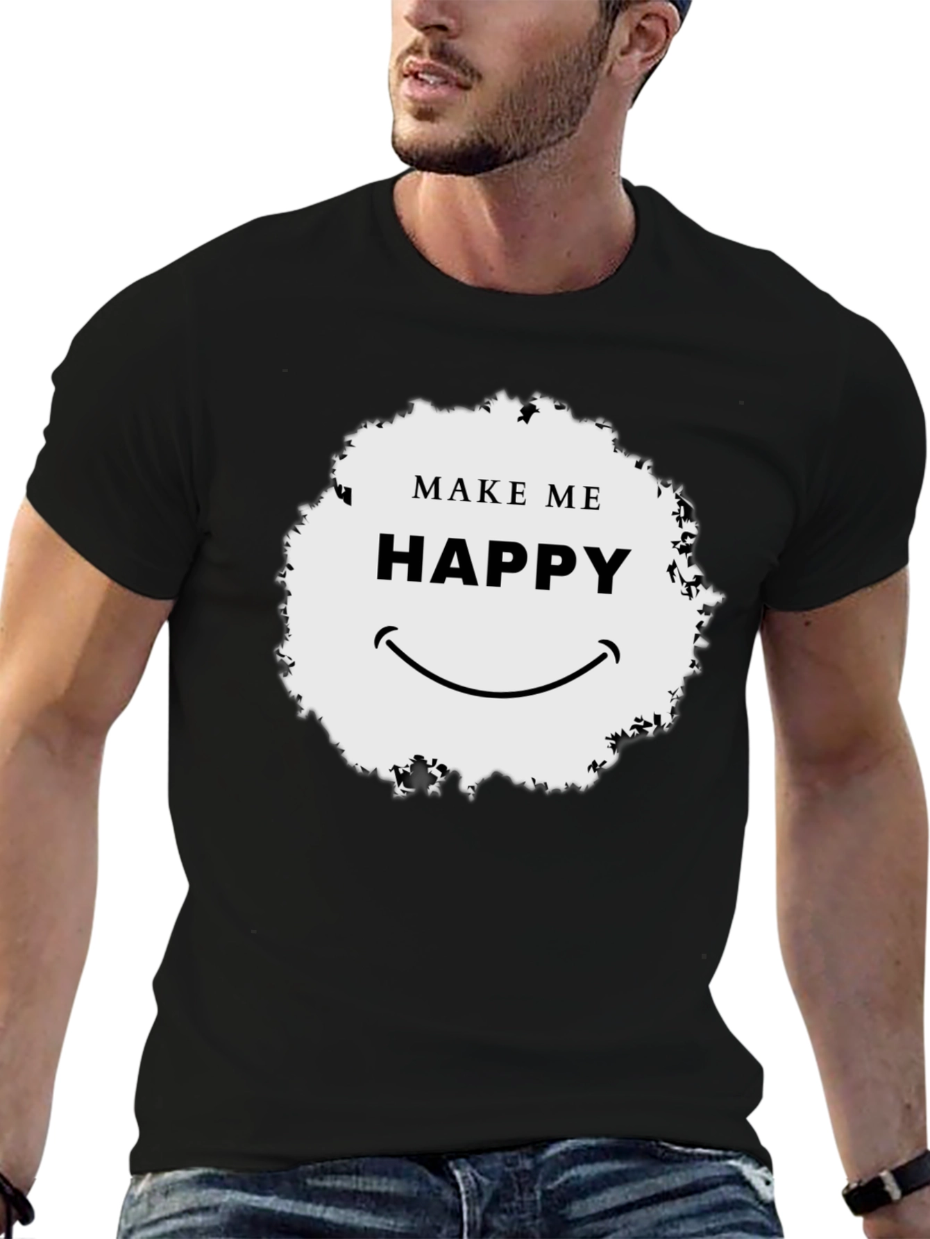 Make Me Happy Graphic Tee - Unisex Black T-Shirt