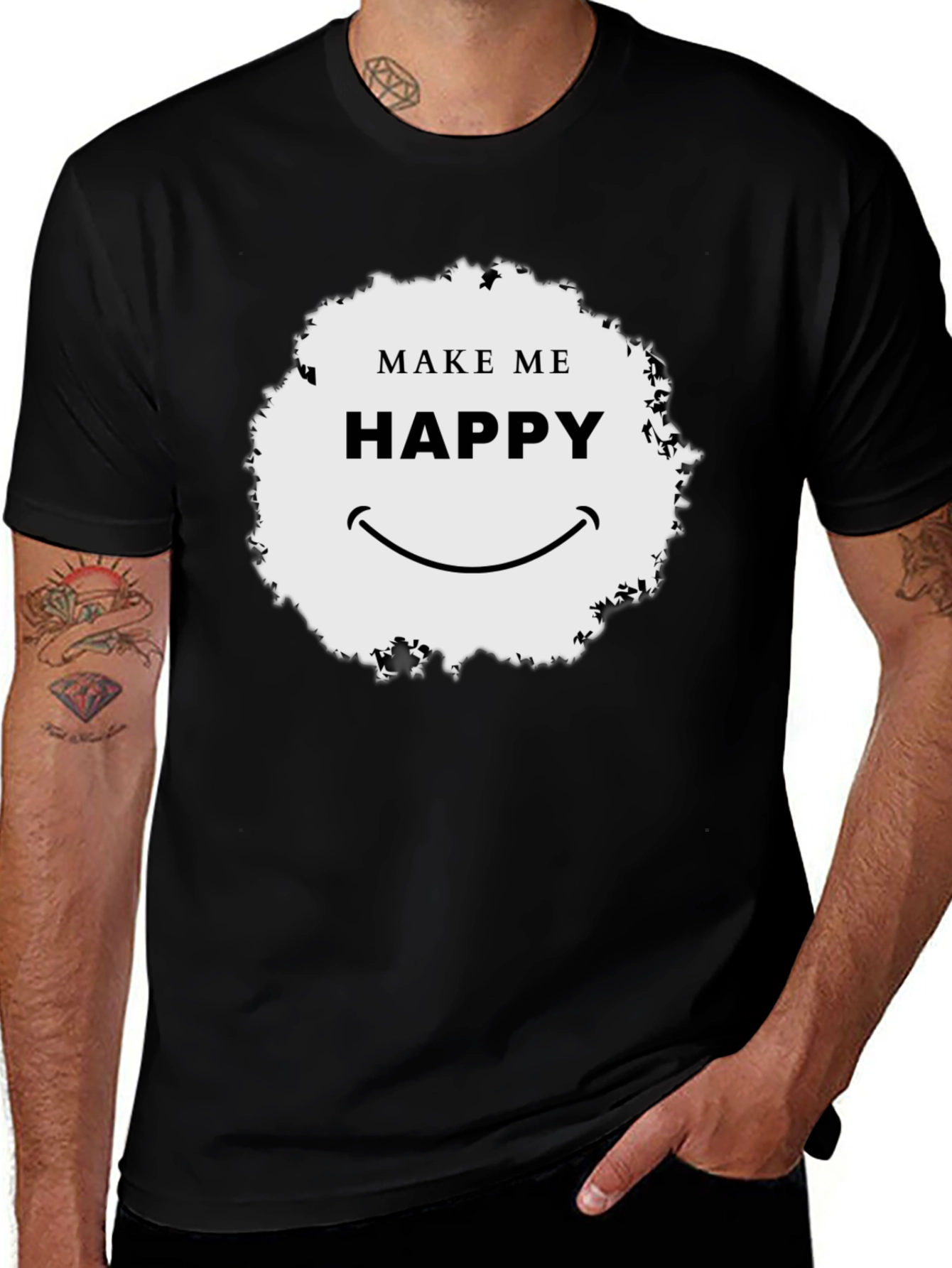 Make Me Happy Graphic Tee - Unisex Black T-Shirt