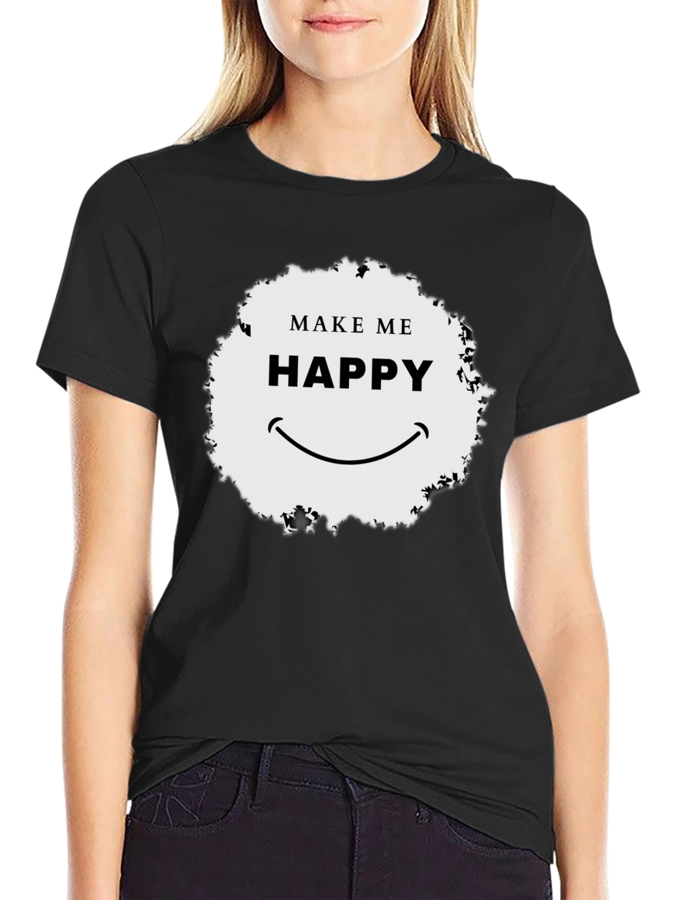 Make Me Happy Graphic Tee - Unisex Black T-Shirt